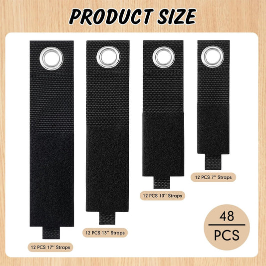 48 Pcs Extension Cord Holder Storage Heavy Duty Extension Straps Cable Holder Organizer for Workshop Garage Wall RV Tool Hose Rope Storage Organization