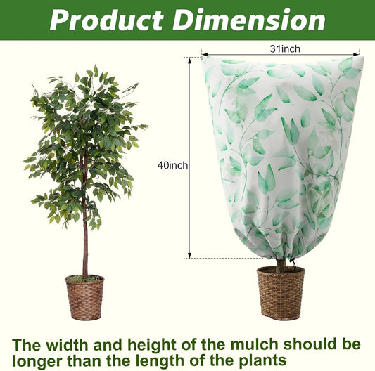 4 Pack Plant Covers Frost Protection with Zipper,31" X 40"