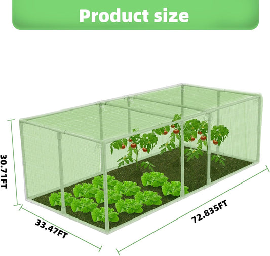 72 * 33 * 30 in Detachable Crop Cages for Garden, Plant Protection Tent with Garden Netting for Vegetables Fruits Flowers,Mesh Plant Covers for Outdoors (Green)