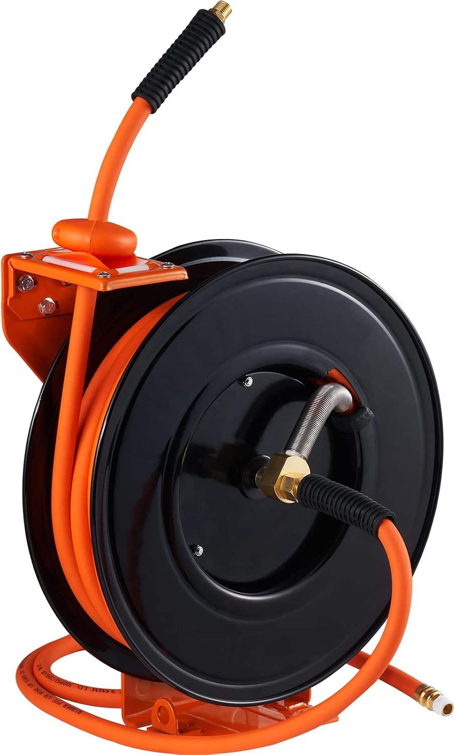 Retractable Air Hose Reel 3/8IN x 50FT Hybrid Air Hose Max 300PSI