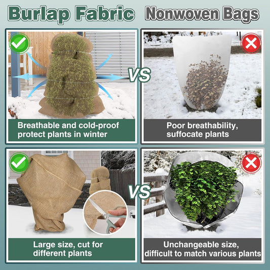 50ftx40in Large Burlap Plant Covers Freeze Protection
