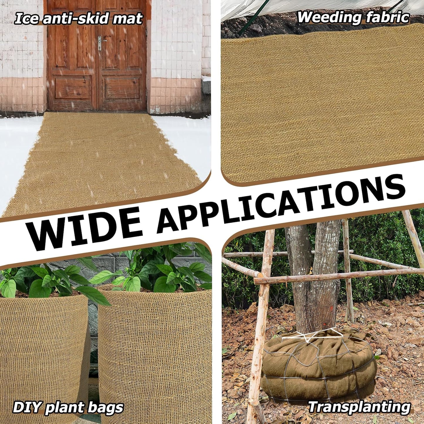 50ftx40in Large Burlap Plant Covers Freeze Protection