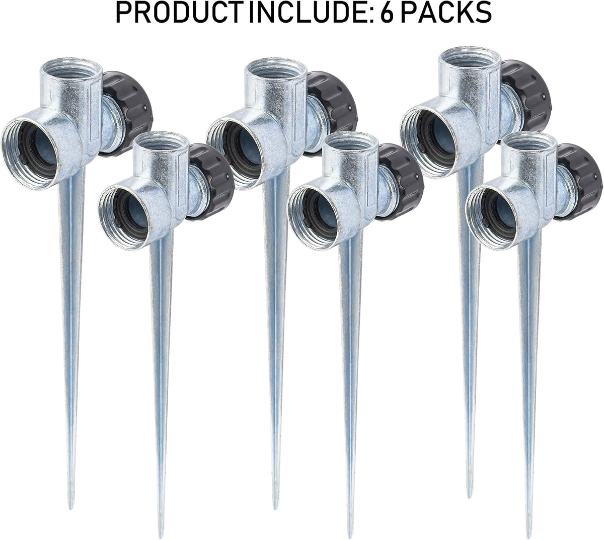 8 Pack 1/2 inch Zinc Alloy Lawn Sprinkler Spike Base, Water Flow Thru Sprinkler for Yard, Lawn, Garden and Grass Irrigation