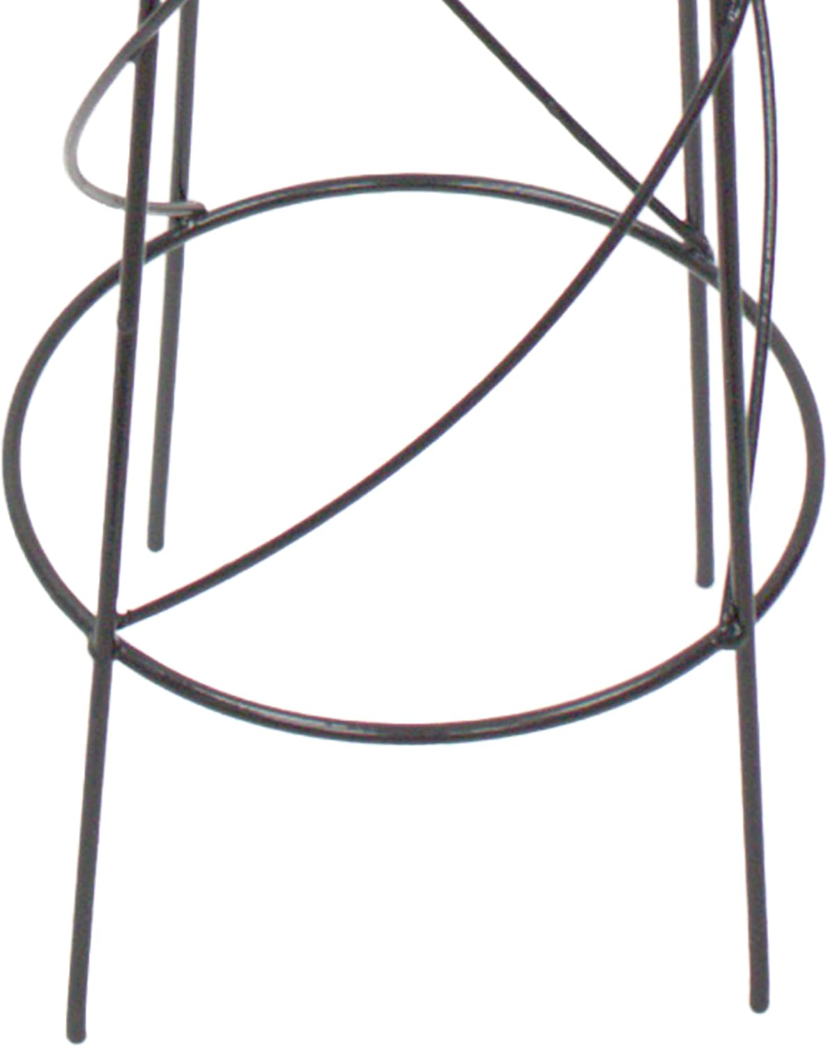 Small Nostell Obelisk, 51.5" Black Metal Garden Trellis with Fleur-de-Lis Finial, Spiral Rod Plant Support Tower for Climbing Vines, Outdoor Steel for Gardens & Pots