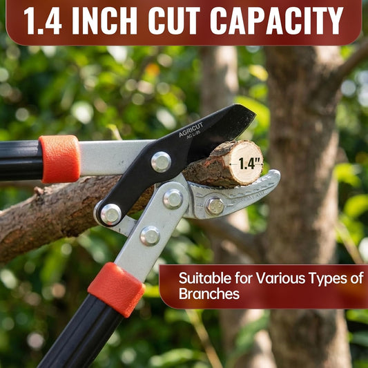 21" Garden Loppers Anvil - Loppers for Tree Trimming Heavy duty 1.5" Cut Capacity Branch Cutter with Sharp High Carbon Steel Blade for Cutting Branches