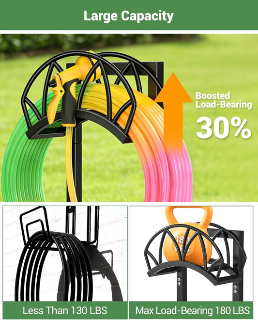 Garden Hose Holder, Freestanding Water Hose Reel Stand, Holds 160 FT, Black
