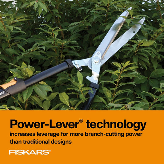 25"-33" Power-Lever Extendable Garden Hedge Shears, 10” Blades