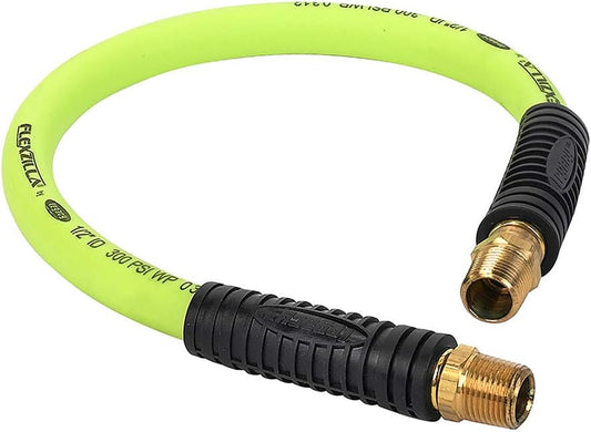 HFZ1204YW4S Swivel Whip Air Hose 4 Ft | 1/2" MNPT Swivel x 1/2 in" MNPT Ends | Extreme All Weather Flexibility | Lightweight