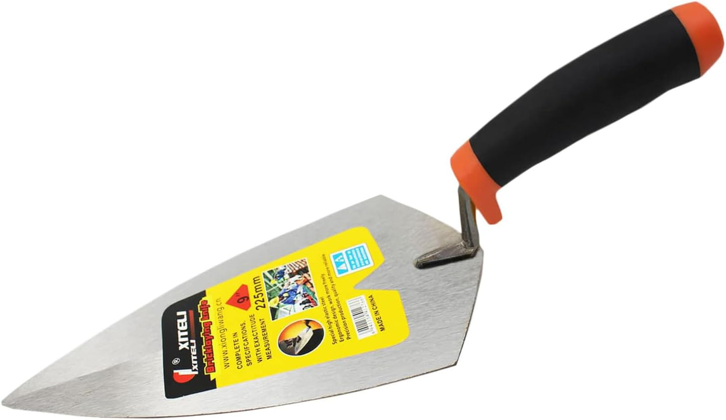 4-Pack Gauging Trowel Set, 6" & 7" & 8" & 9" Gauging Trowel Set Pointing Trowel Set with Soft Grip,Masonry Hand Tool for Brickwork, Blockwork, Stonework, Masonry (Rounded End)