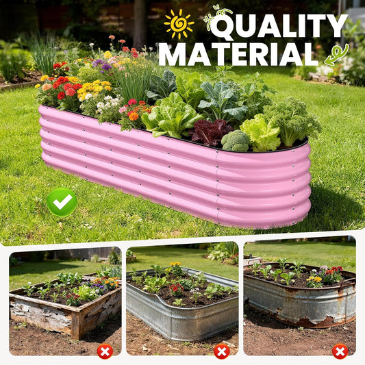 Pattiumo Galvanized Raised Garden Bed 4×4×1 FT, Round Metal Raised Garden Bed Outdoor Planter Box with Open Bottom, Rust-Resistant Steel Garden Bed for Vegetables Herbs Flowers, Easy Assembly