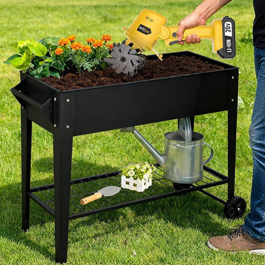 20V Cordless Tiller Cultivator for Gardening, Electric Garden Tiller with Battery & Charger, Garden Rototiller for Lawn Gardening Soil Cultivation, 1 Battery