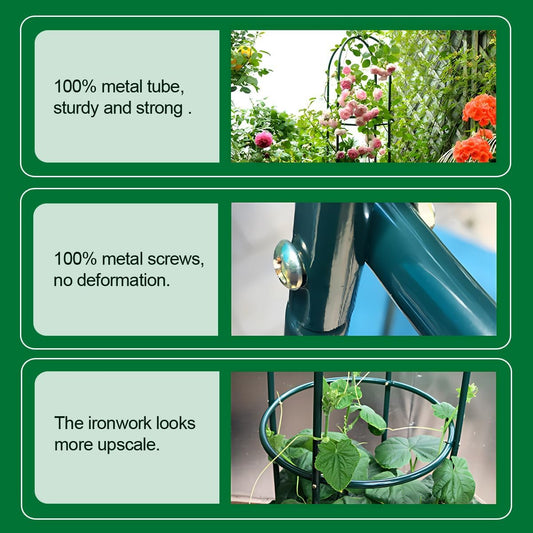 Metal Tower Obelisk Trellis 6.3 Ft Plant Support for Climbing Vines Flowers