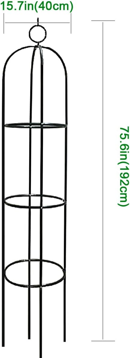 Metal Tower Obelisk Trellis 6.3 Ft Plant Support for Climbing Vines Flowers