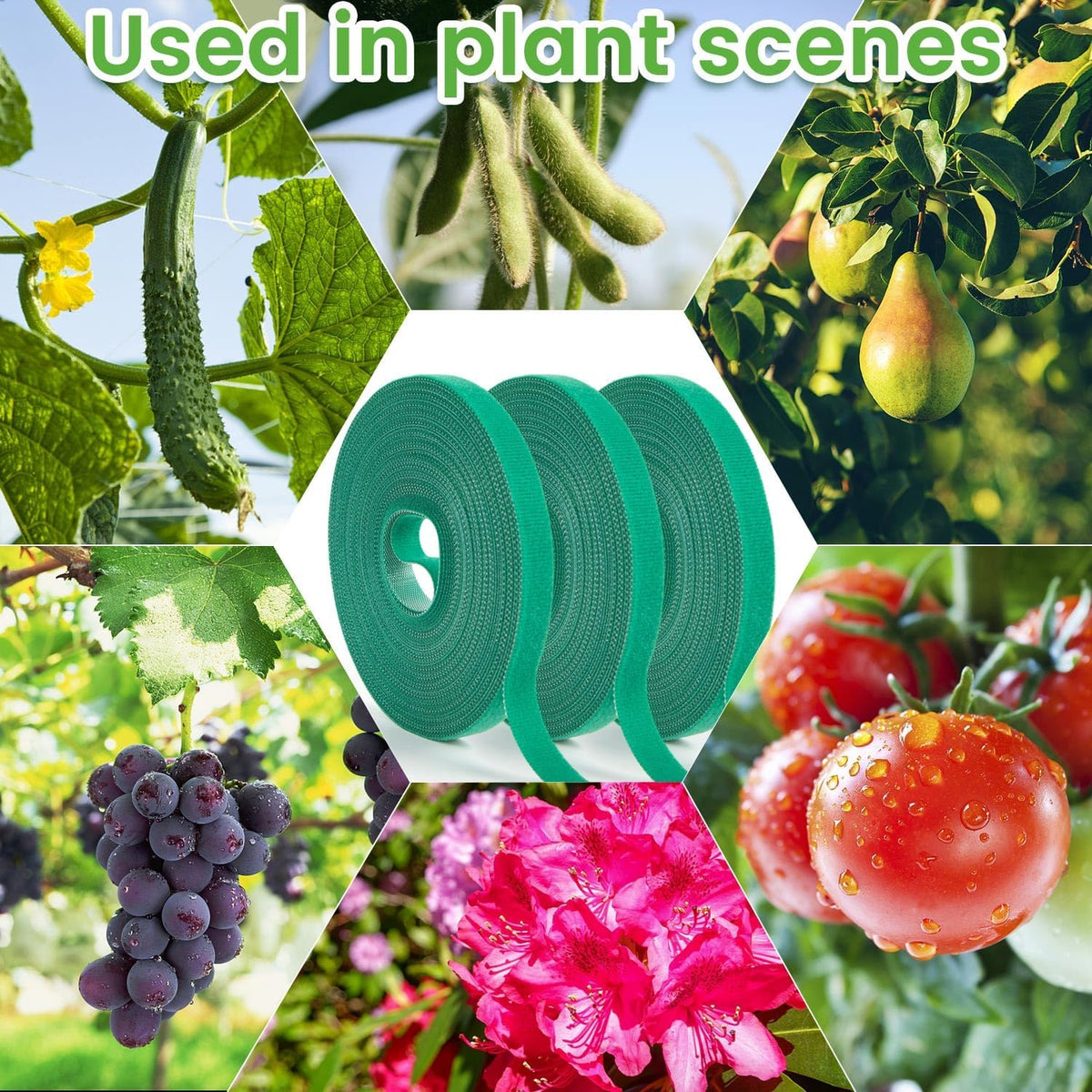 12 Rolls Plant Tape, Twist Ties for Plants 1/2" 394ft Garden Plant Ties, Green Tape, Soft and Tomato Plant Ties, Plant Twist Tie for Plant Gardening, Home, Office