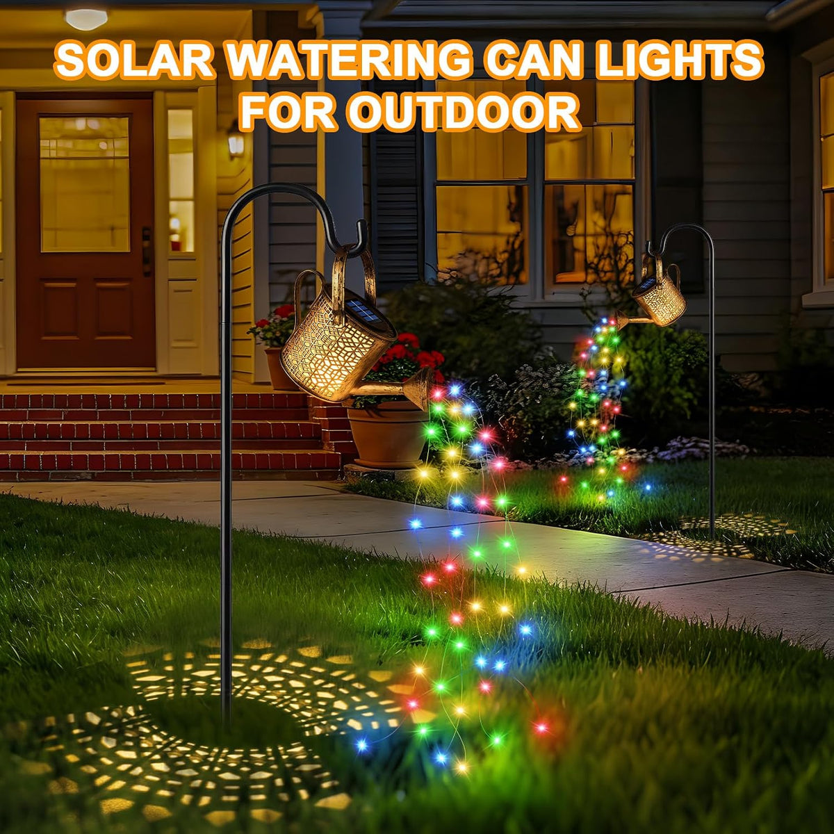2Pack Solar Watering Can Lights, Solar Light Outdoor Decorative, Warm White