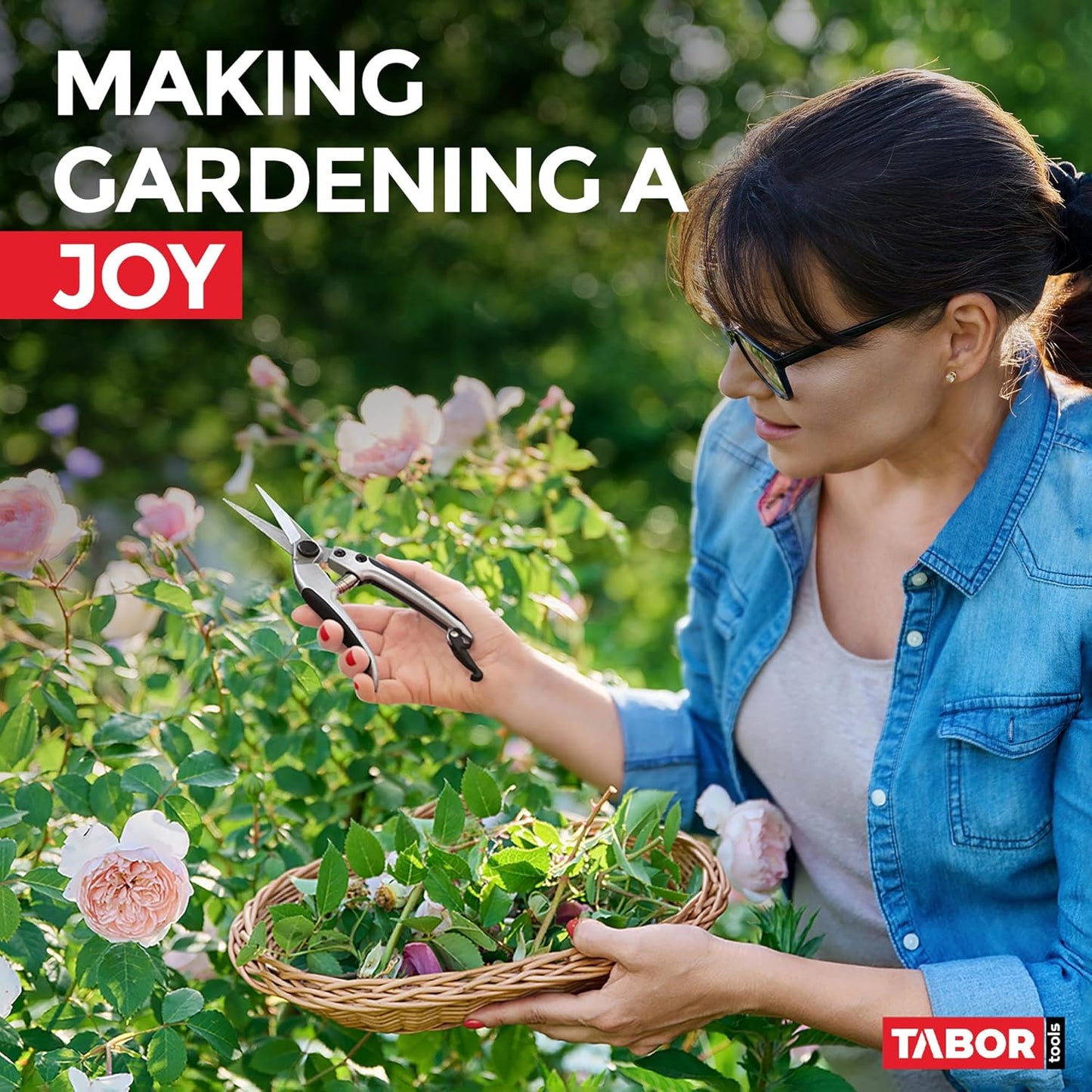K18A Straight Pruning Shears, Florist Scissors, Multi-Tasking Garden Snips for Arranging Flowers, Trimming Plants and Harvesting Herbs, Fruits or Vegetables (Japanese Style Blades)