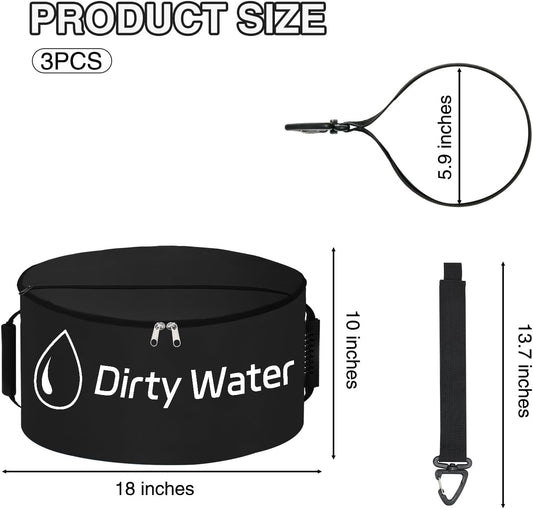 1 Pack RV Sewer Hose Storage Bag, Waterproof Black Dual Zipper