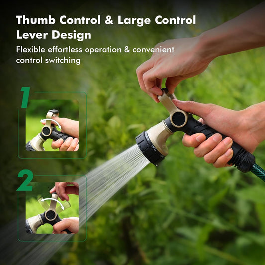 Garden Hose Nozzle Heavy Duty, Fireman Style Water Hose Nozzle
