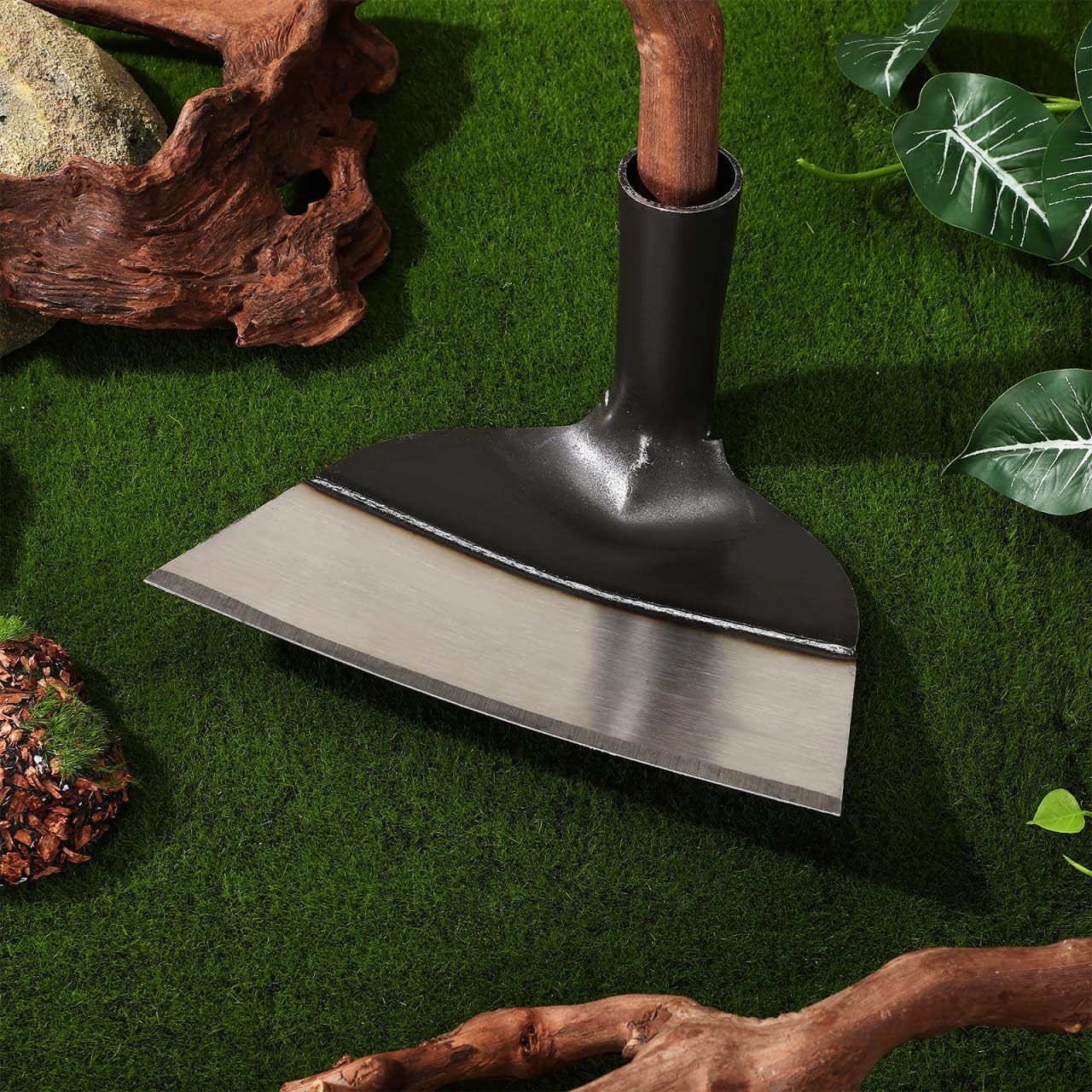 Hand Hoe Head Hoe Garden Tool Heavy Duty Agriculture Farming Head Round Eye Hoes Remove Grass Planting Digging Gardening Tool Weeding Hoe Head for Agriculture