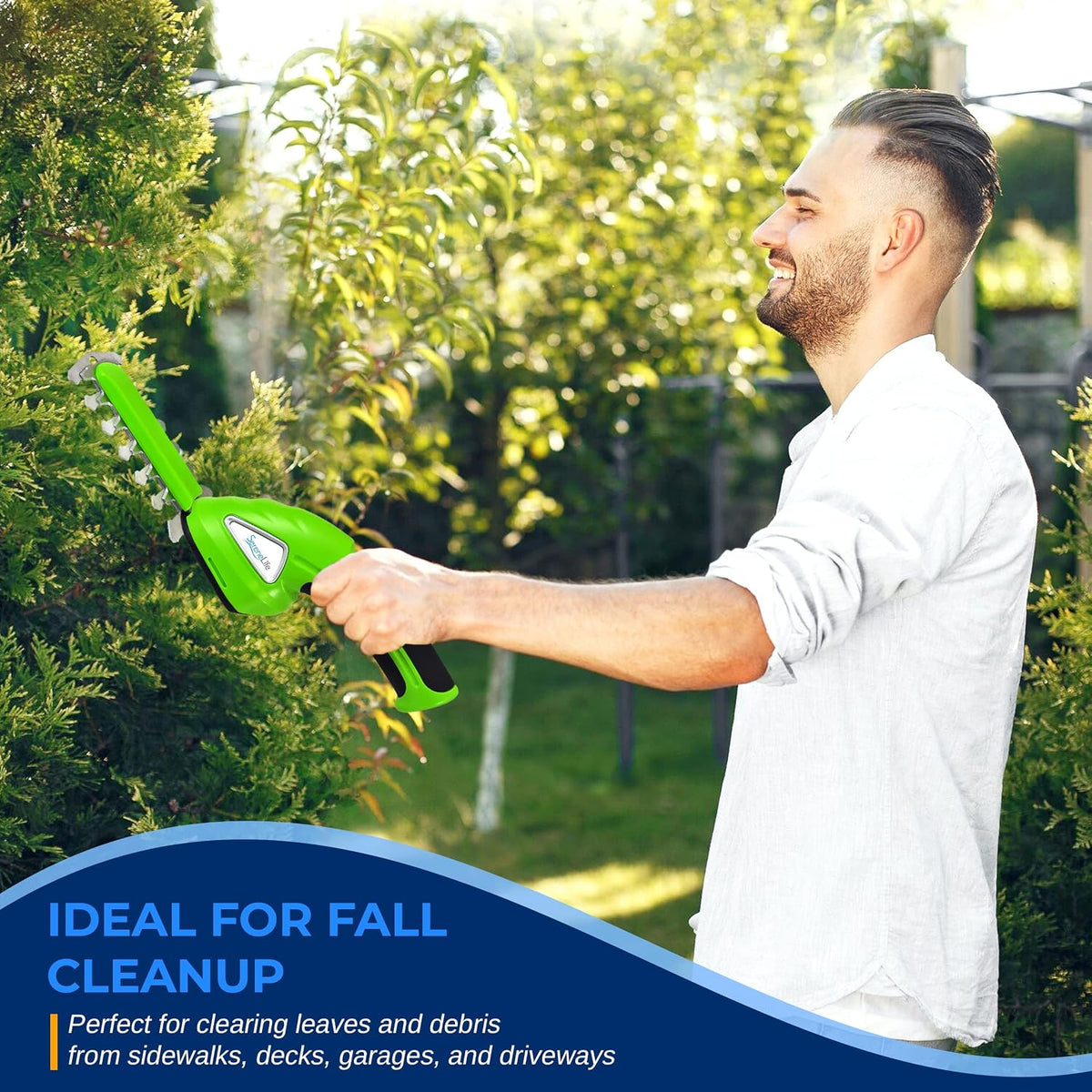 Pyle Cordless Handheld Grass Cutter Shears | Portable Lightweight Electric Hedge Shrubbery Trimmer | Hand Held Garden Clippers Powered With Rechargeable 3.6V Battery | Changeable Blade Trimmers