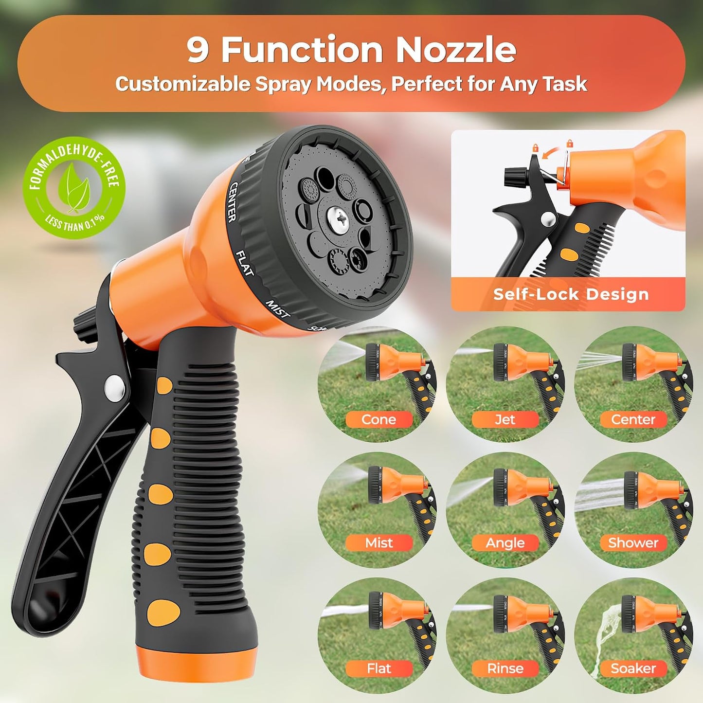 Retractable Rubber Hybrid Garden Hose Reel, 1/2"x130ft Wall Mount