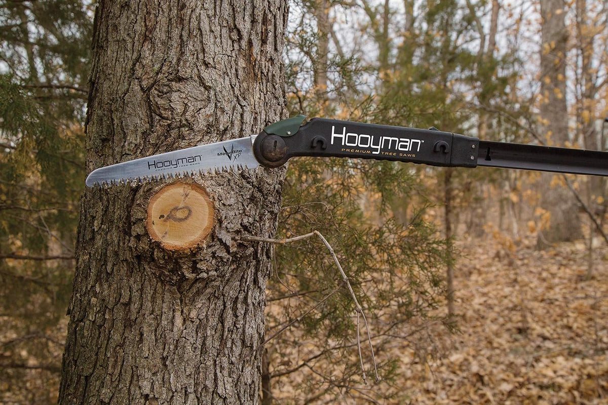 Extendable Tree Saw with Compact Design, Detachable Handsaw and Telescoping Pole, No-Slip H-Grip, Impulse Hardened Teeth, and Wrist Lanyard for Tree Trimming, Hunting, Camping, and Outdoors