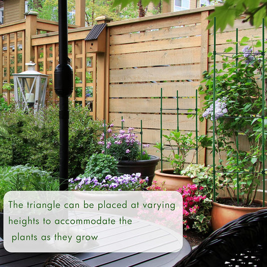3-Pack Tomato Cage, Plants Support, Trellis Climbing Triangular Cage, Stand for Pepper Eggplant Tomato Flowers