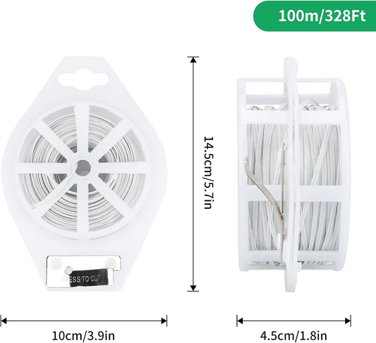 328 Feet Plastic Plant Twist Tie White Garden Plants Tie Multi-Use for Secure Vines,Plants