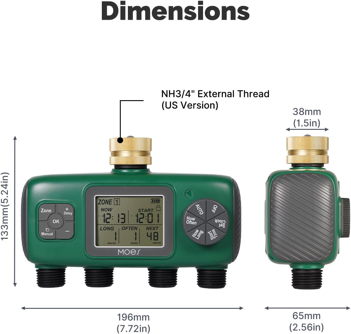 2 Zone Sprinkler Timer for Garden Hose,Brass Inlet Water Timer