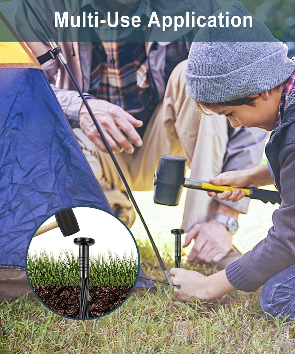 50 Pack of 8-inch Plastic Landscape Edging Spikes are Perfect for anchoring Weed barriers, Paver Edging, Artificial Turf, Grass Pathways, and More.