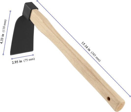 2 Pcs 15 Inch Garden Hoe, Hand Hoe Garden Tool, Handheld Hoe Blade Head Hand Hoe for Digging, Loosening Soil, Weeding, Planting