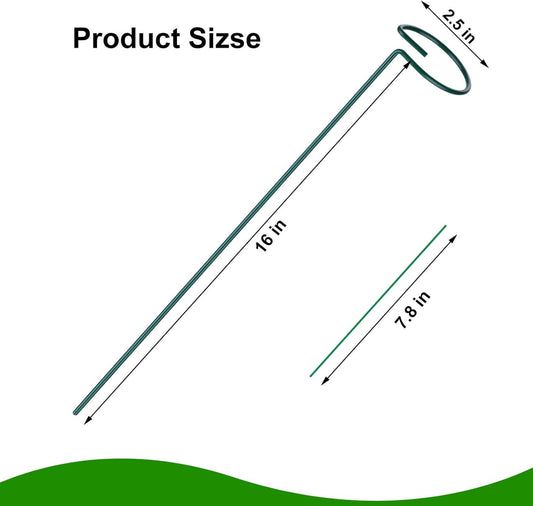 6PCS Plant Support Stakes, 16 Inch Plant Stakes with 50 PCS Twist Ties, Garden Stake for Indoor Plants Amaryllis, Rose, Tomatoes, Lily, Peony, Orchid