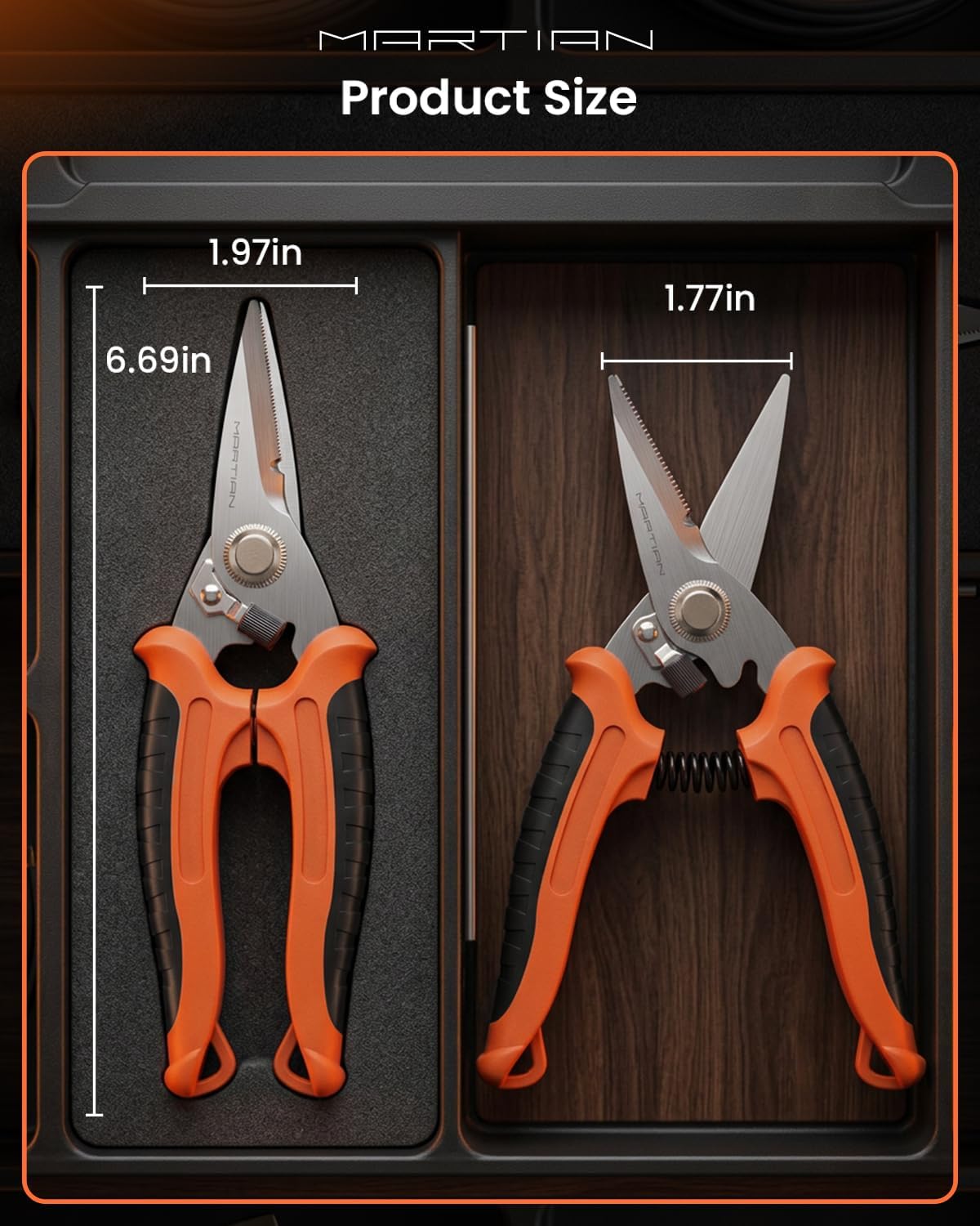 Sharp Tin Snips - Stainless Steel Utility Scissors, Wire Cutters Heavy Duty