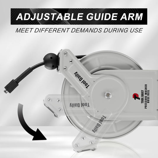 Retractable Pressure Washer Hose Reel 60 FT x 1/4”, 3600 PSI
