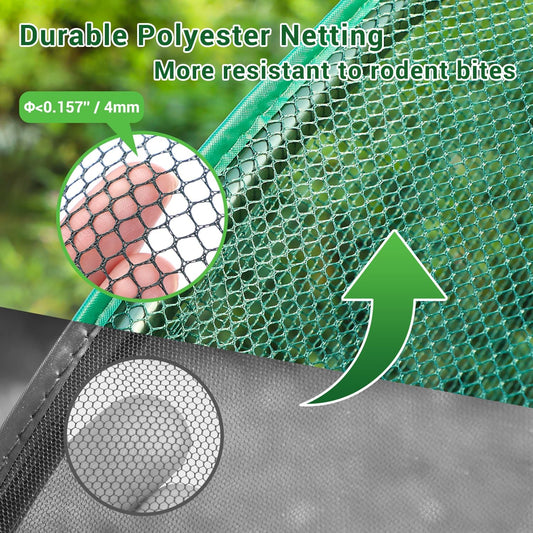 Crop Cages for Garden Plant: 6x3x5 Ft Tent Cage, Plant Netting Cover with Zipper, Garden Bed Cover, Plant Cover from Animal Wind-Resistant Garden Cage for Fruit Vegetable Flower
