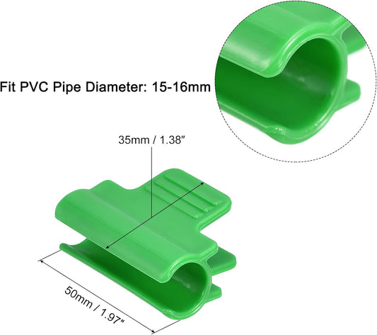 Greenhouse Clamps for 5/8" PVC Pipe, 20pcs Greenhouse Film Clamps Shading Net Rod Clip Garden Hoops for Row Cover, Greenhouse Plastic Sheeting