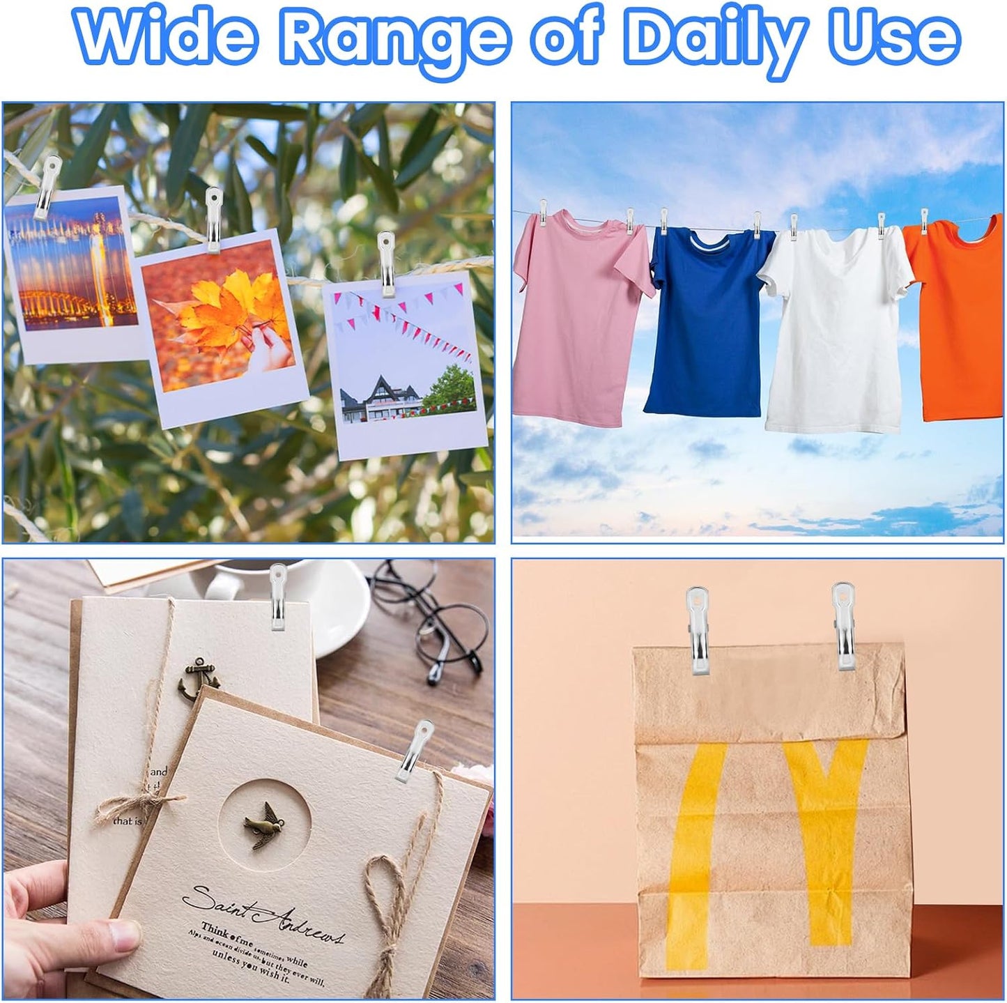 50PCS Garden Clips, Stainless Steel Greenhouse Clamps, Strong Grip Greenhouse Clips, Metal Clips for Netting, Shade Cloth, Plant Cover on Garden Hoops or Greenhouse Hoops