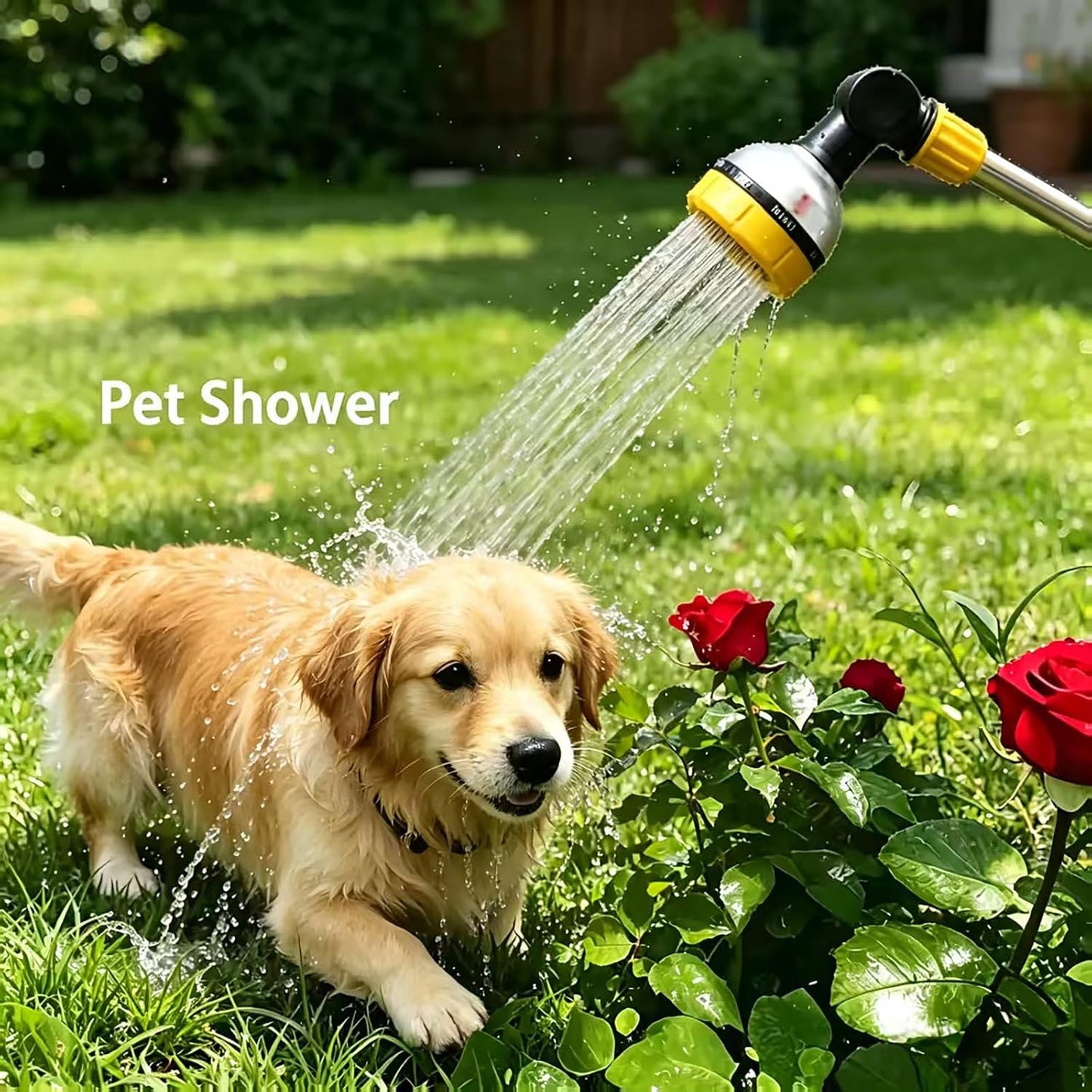 17.5" Garden Watering Wand with Thumb Control,8 Patterns Lightweight Garden Hose Wand | Hose Nozzle Sprayer for Hanging Plants and Shrubs Window Cleaning Pet Bathing | Fits Standard Garden Hoses