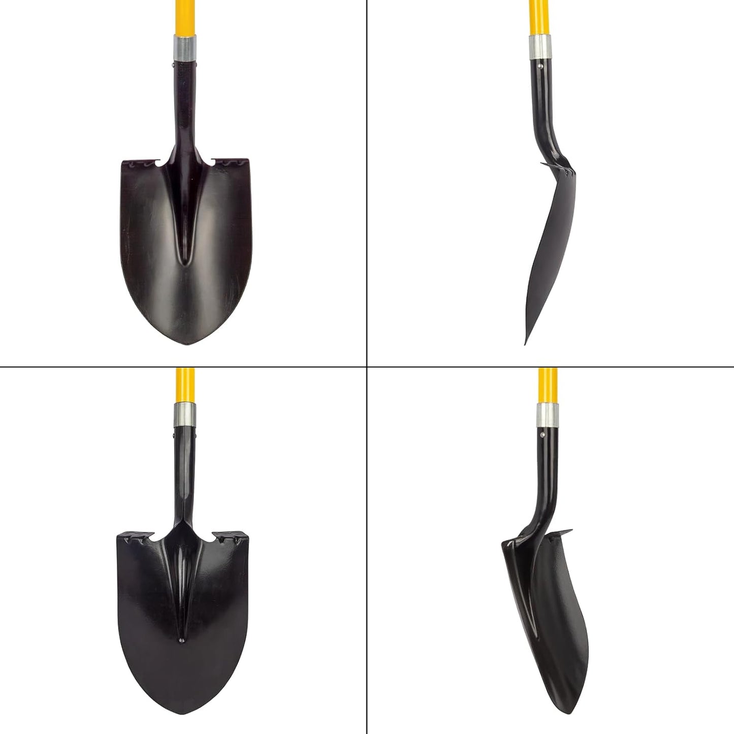 VNIMTI Heavy Duty Gardening Shovel, 56 Inch Round Blade with Fiberglass Handle (Orange)
