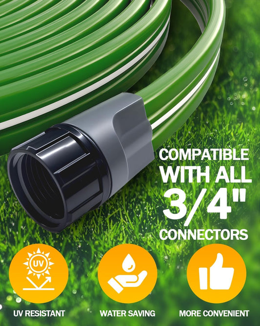 2 Pack 50FT Three-Tube Flat Sprinkler Hose with Holes with U-Shaped Stakes