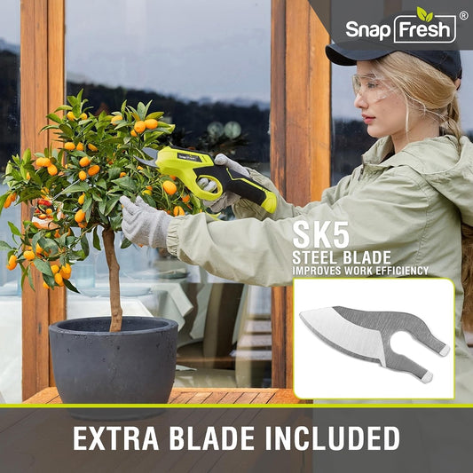 4V Electric Pruning Shears, 0.8" Cutting Capacity w/Extra Blade