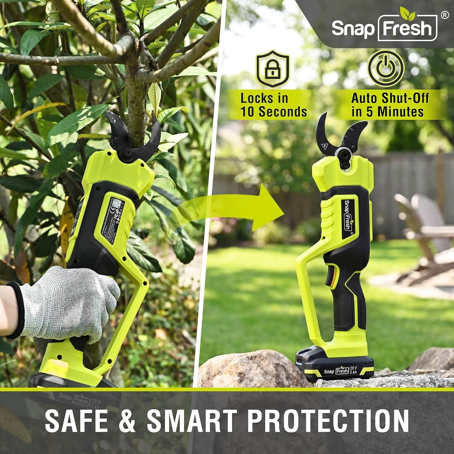 4V Electric Pruning Shears, 0.8" Cutting Capacity w/Extra Blade
