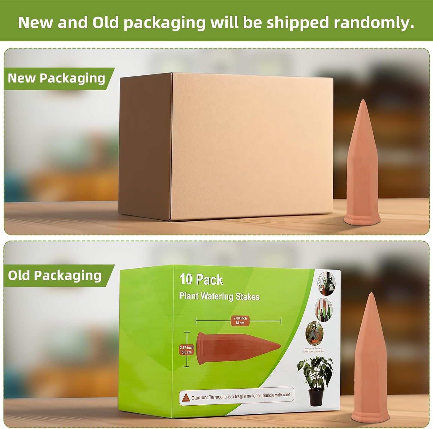 10 Pack Terracotta Watering Spikes, Plant Watering Devices