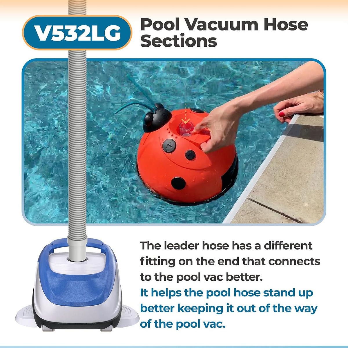 V532LG Pool Vacuum Leader Hose Fits for Hayward Pool Cleaner