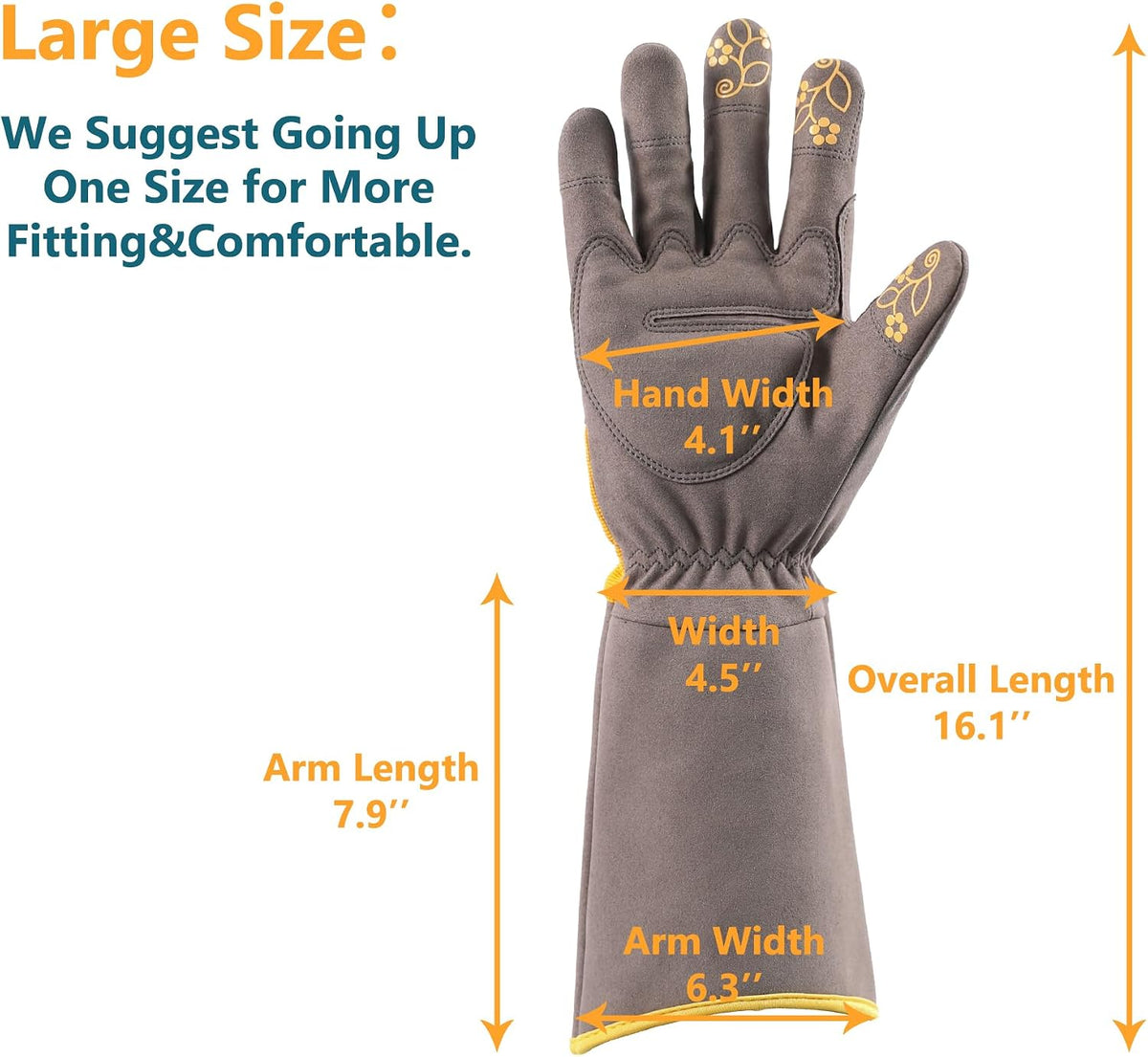 Thorn Proof Rose Pruning Garden Gloves for Men, Long Sleeve Large