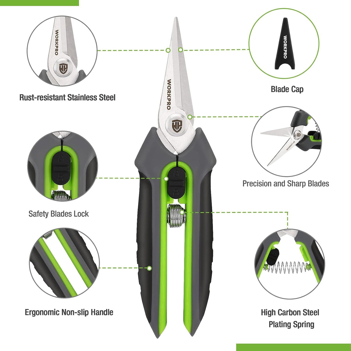 2 Pack Garden Pruning Shears, 6.5" Small Hand Pruners with Sheath
