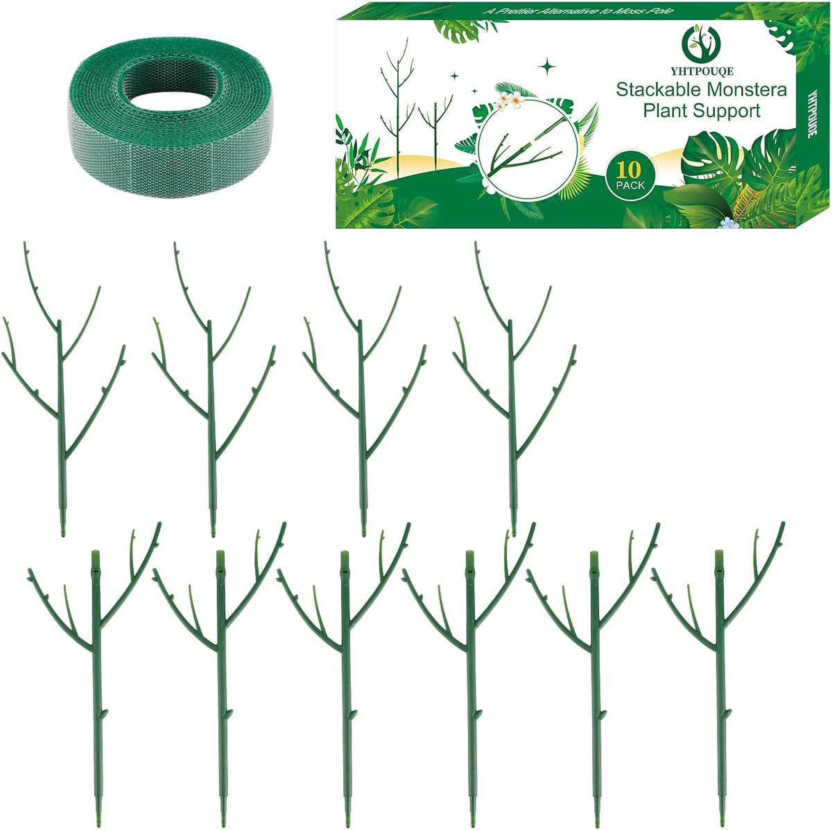 5 Pack Stackable Monstera Plant Support Stakes for Indoor & Outdoor Plants, Garden Accessories for Climbing & Potted Plants, Plant Sticks for Vine Training & Stem Stabilization