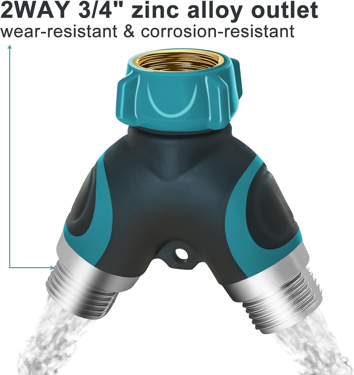 NATVIC 2 Way Hose Splitter, Heavy Duty 3/4 Inch Y Connector