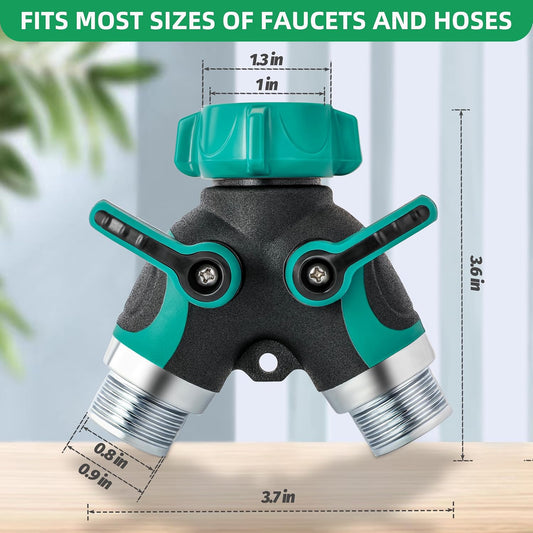 LUCDNC Garden Hose Splitter 2 Way 3/4" Faucet Y Connector