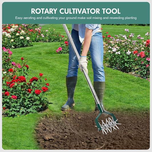 Rotary Cultivator Garden Tool with Durable Aluminum Gears
